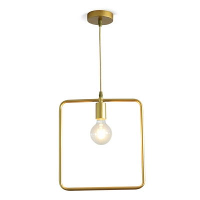 Metal Wire-Cage Pendant Lamp Industrial Style 1 Light Pendant Light in Gold