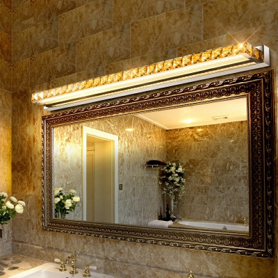 Modern Crystal Wall Sconce Lighting 1-Light Vanity Light Fixtures in Champagne Gold