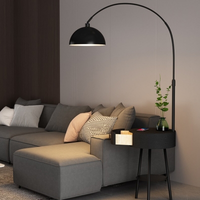 Modern Floor Lamp 1 Light Metal Bowl Shade Floor Lamp for Living Room