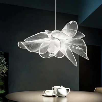 Modern Minimalist LED Hanging Lamp Creative Flower Pendant Light for Bedroom
