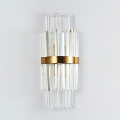 Modern Tiered Wall Mounted Light Fixture Metallic and Crystal Wall Light Sconces