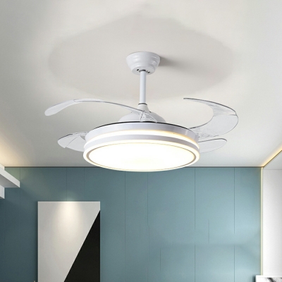 Semi Mount Lighting Children's Room Style Acrylic Semi Fan Flush for Living Room