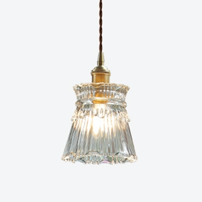 1 Light Industrial Pendant Lighting Glass Hanging Lamp for Dining Room
