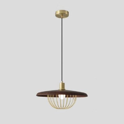 1 Light Postmodern Pendant Lighting Metal Caged Hanging Lamp
