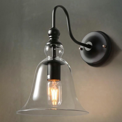 American Industrial Style Wall Light Modern Minimalist Glass Wall Sconce for Bedroom