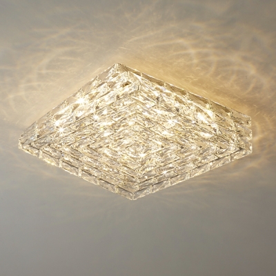 Contemporary Geometrical Flush Mount Ceiling Light K9 Crystal Led Ceiling Lights