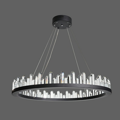 Crystal Modern Chandelier Lamp Circle Shaped 1 Light Chandelier Light