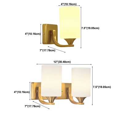 Golden Vanity Light American Retro Simple Glass Wall Mounted Mirror Front