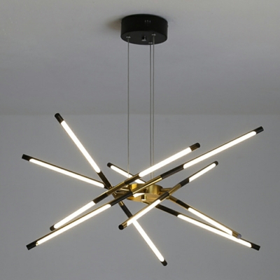 Linear Shape Chandelier Lighting Acrylic Shade LED Hanging Pendant Lights