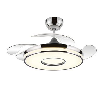 Modern 1-Light Semi Mount Lighting Acrylic Semi Fan Flush for Living Room