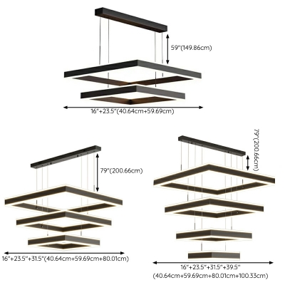 Multilayer Ceiling Pendant Light Modern Style Acrylic Suspension Pendant Light for Living Room