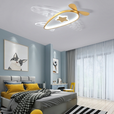 Plane Shade Flush Ceiling Light Fixtures LED Modern Flushmount Lighting for Living Room