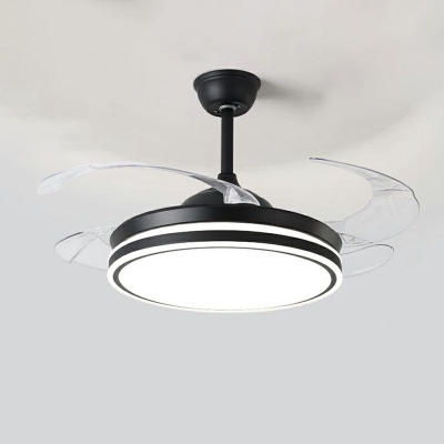 Semi Mount Lighting Children's Room Style Acrylic Semi Fan Flush for Living Room