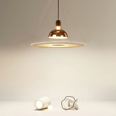 1-Light Hanging Lights Industrial Style Dome Shape Metal Pendant Light Fixture