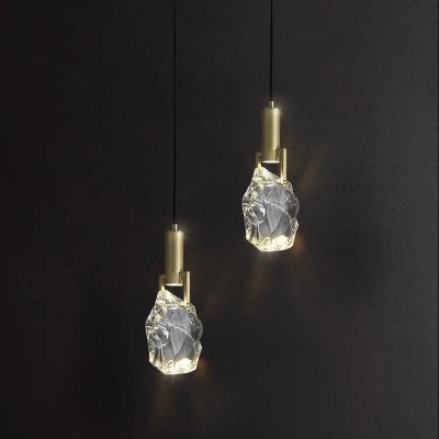 1 Light Pendant Lighting Droplet Crystal Hanging Lamp for Bedroom