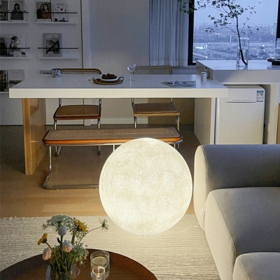 Ball Shape Floor Lamp Minimalist Style Single Head Floor Lighting in White