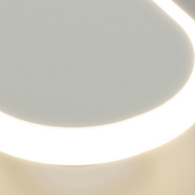 Black Oval Flush Light Fixtures Modern Style Glass 4 Lights Flush Ceiling Lights