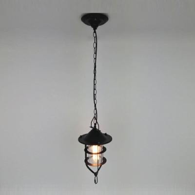 Black Pendant Lighting Fixture Sigle Bulb Metal Hanging Light Kit