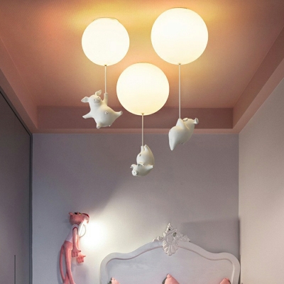 Cartoon Pig Flush Mounted Ceiling Lights Acrylic Flush Ceiling Light