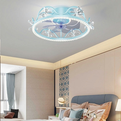 Cathead Shape Ceiling Fan Iron Flush Mount Lighting Fixtures for Children's Room