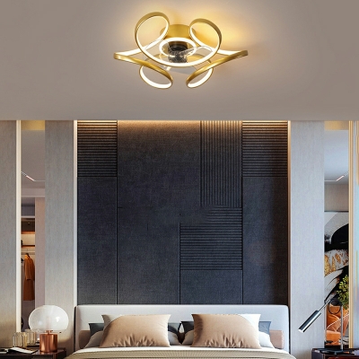 Contemporary Ceiling Fans Metal LED Ceiling Lights for Bedroom