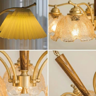 French Light Luxury Brass Chandelier Retro Nordic Chandelier for Bedroom
