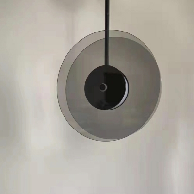 Glass Hanging Pendant Lights Disk Modern Hanging Ceiling Light for Living Room
