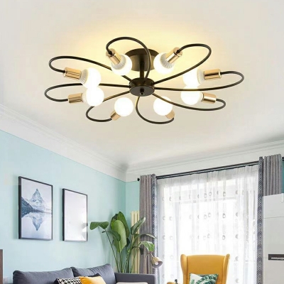 Industrial Style Ceiling Light Metal Geometric Ceiling Fixture for Living Room