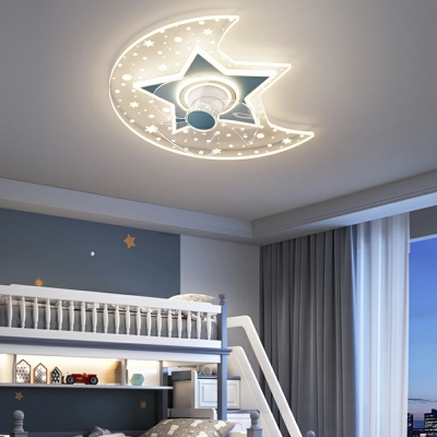 LED Flushmount Fan Lighting Fixtures Bedroom Children’s Room Living Room Flush Mount Fan Lighting