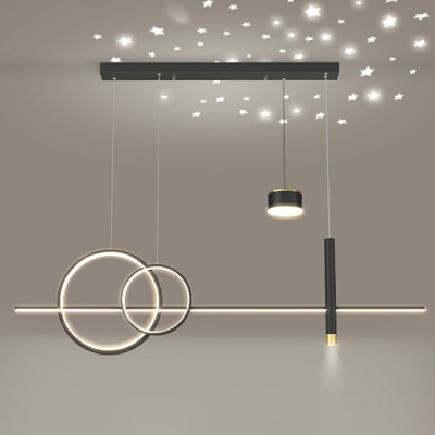 LED Linear Island Lighting Fixtures Modern Minimalism Suspension Light for Dinning Room