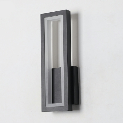 Minimalistic Wall Light Sconce Rectangular Metal LED Wall Mounted Light Fixture