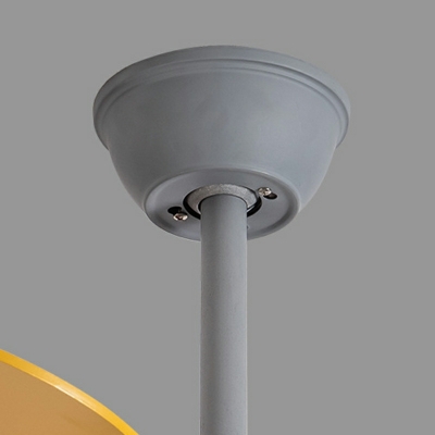 Modern LED Semi-Flushmount Light Cartoon Children Semi Flush Fan Light