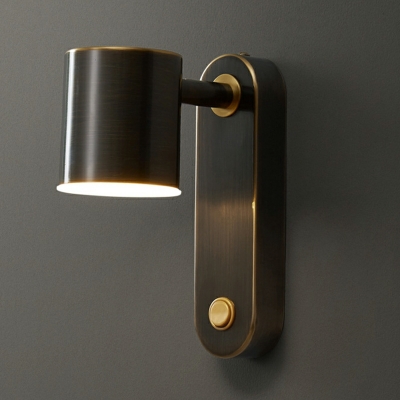 Modern Rotatable LED Flush Mount Wall Sconce Brass Wall Lamps for Bedside Reading
