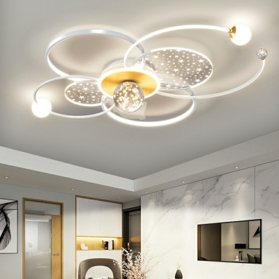 Modern Style Balls Flush Light Glass 9-Lights Flush Ceiling Lights in White