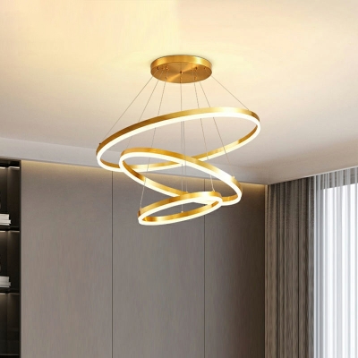 Modern Style Multilayer Pendant Lighting Copper Suspension Light for Living Room