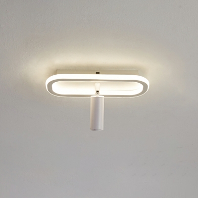 Modern Style Oval Flush Light Fixtures Metal Flush Ceiling Lights with Spot Light