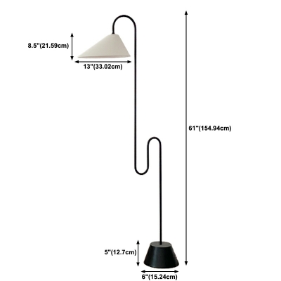 Nordic Style Floor Lamp Single Bulb Metal with Fabric Shade Floor Light