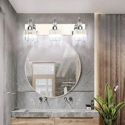 Postmodern Style Glass Wall Light Metal Wall Sconces for Bathroom