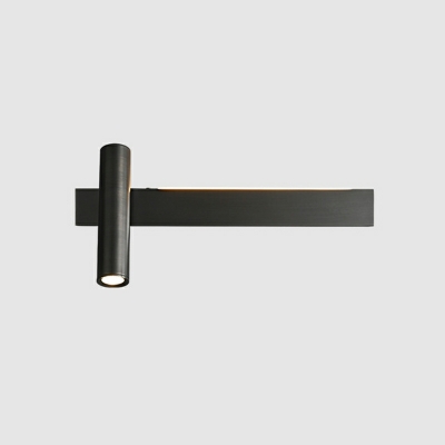 Rectangular Sconce Light Fixture Modern Style Metal 2-Lights Wall Mounted Lamps in Black