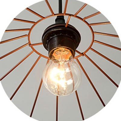1 Light Pendant Lighting Rattan Weaving Cone Hanging Lamp for Dining Room