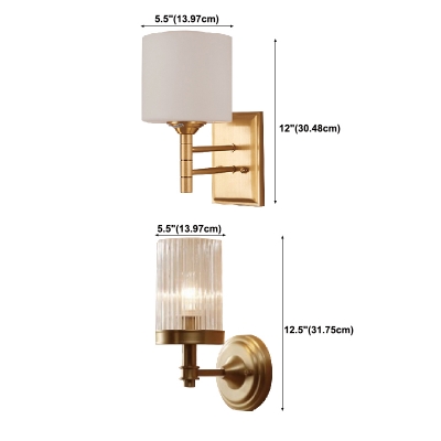 1-Light Sconce Light Fixtures Industrial Style Cylinder Shape Metal Wall Mount Lighting