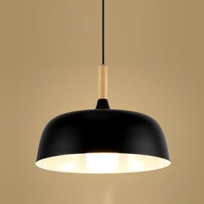 1 Light Swell Hanging Pendant Light Industrial Style Metal Pendant Lighting in Black