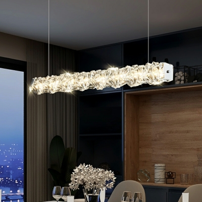 1 Light Tendrils Island Lights Modern Style Crystal Island Lamps in Gold
