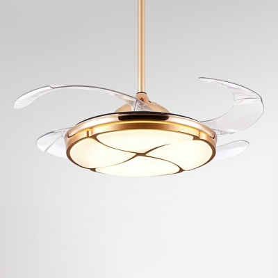 Acrylic Shade Fan Lighting Minimalist Styel LED Ceiling Fans for Bedroom