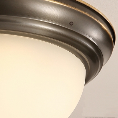 American Style Retro Glass Ceiling Light LED Round Flushmount Light for Bedroom
