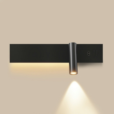 Black Linear Wall Sconce Lighting Modern Style Metal 2 Lights Wall Mounted Lamps