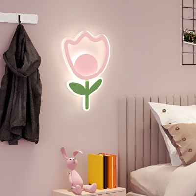 Flower Shape Wall Sconce Lighting LED Wall Mounted Light Fixture for Kid's Bedroom