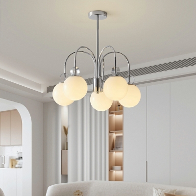 Globe Glass Industrial Chandelier Pendant Light Vintage Suspension Light for Living Room