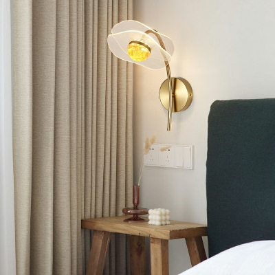 Globe Shade Sconce Light Fixture Modern Style Acrylic Wall Lighting Ideas for Living Room