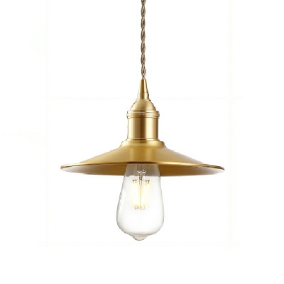 Industrial Pendant Light with Scalloped Shade Brass Pendant Lamps